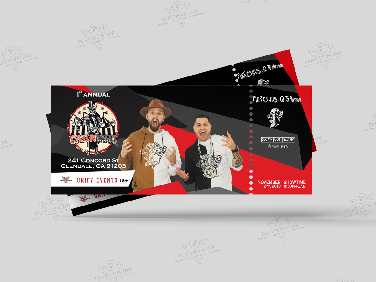 event ticket printing